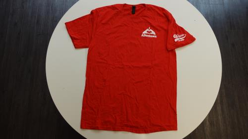 I LOVE ALLENTOWN (HAND EMOJI) RED/ WHITE. T-SHIRT BY A-Town REPRESENTIN' BRAND (TM) GILDAN SOFTSTLE T-SHIRT SIZE: Large