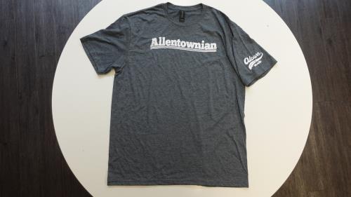 ALLENTOWNIAN (ANTIQUE) GREY/WHITE T-SHIRT BY A-Town REPRESENTIN' BRAND (TM) GILDAN SOFTSTLE T-SHIRT SIZE: Large