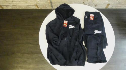 A-Town REPRESENTIN' BLACK GILDAN FULL ZIP UP HOODIE Size L & Black Sweatpants Size : L